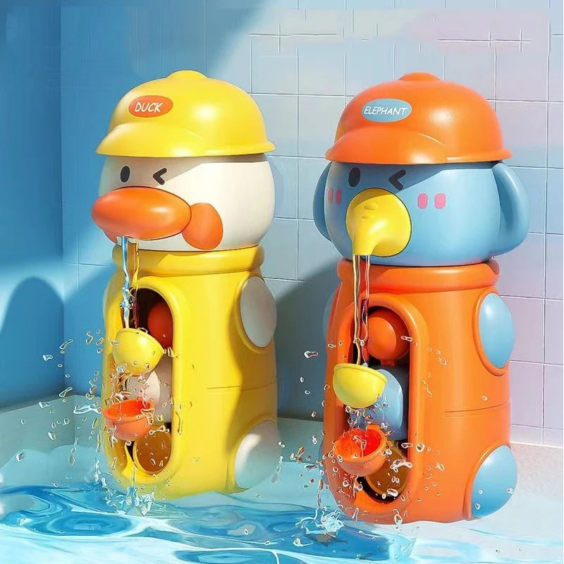 CJBO® New Cute Duck/Elephant Baby Shower Bath Toys Children Water Play Spinner with Suction Cup Waterwheel Games for Kid Bathroom