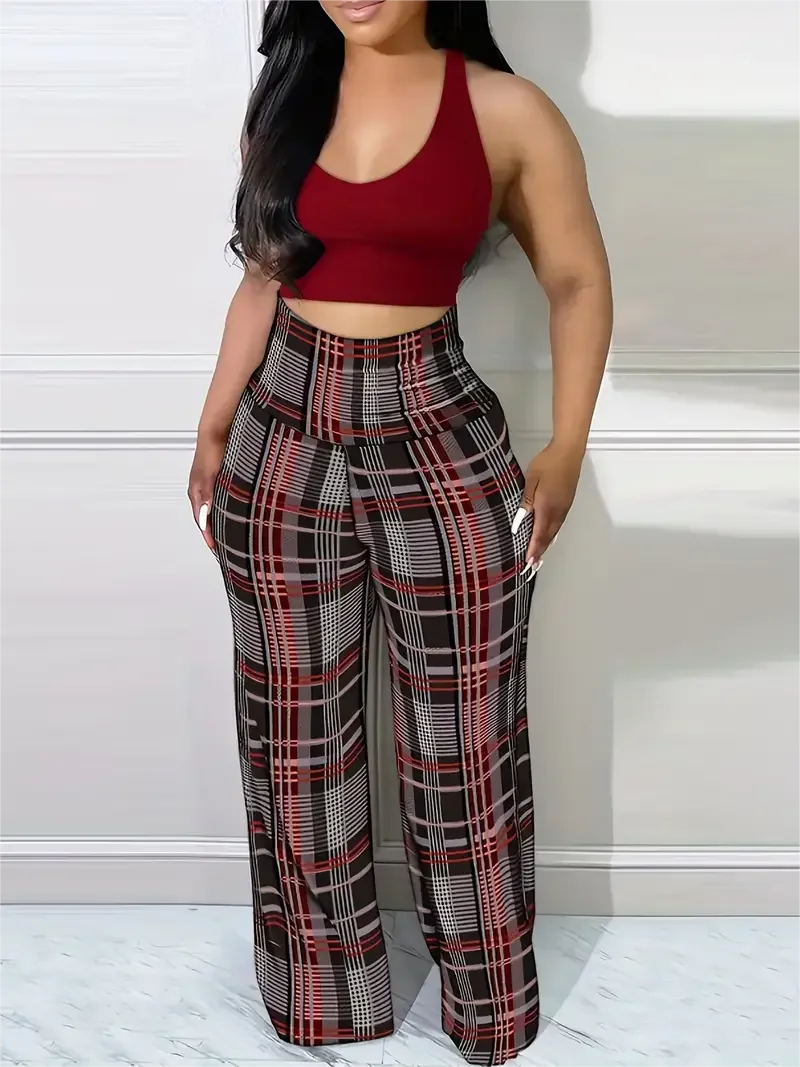 STYLA - Womens Wide Leg Pants High Waist Casual Loose Trousers