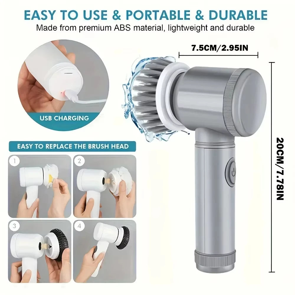 Electric Cleaning Brush Home Appliances Wireless Electric Floor Scrubber Replaceable Brush Head Home Bathroom