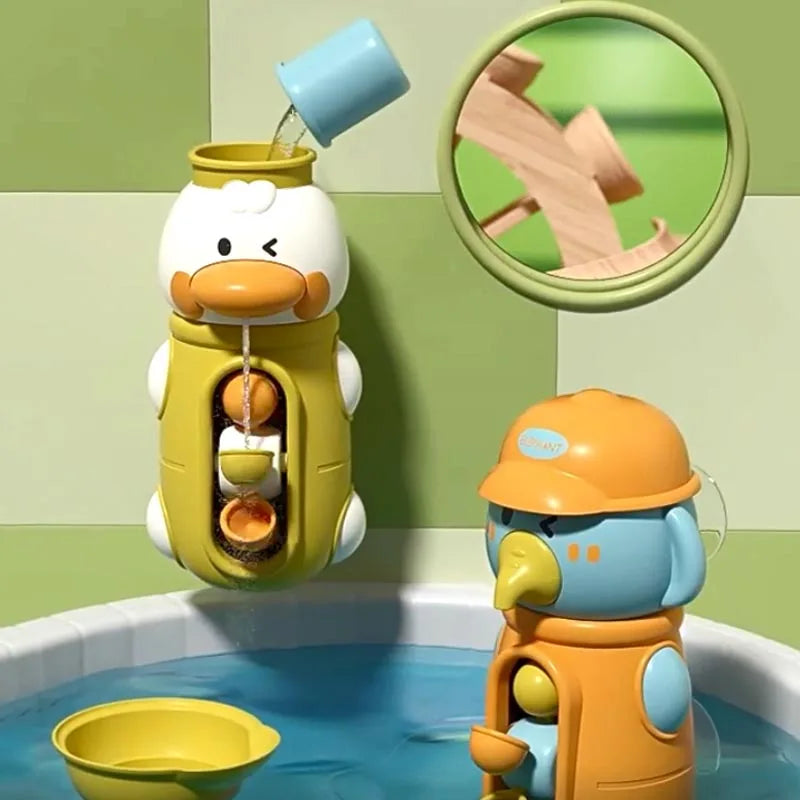 CJBO® New Cute Duck/Elephant Baby Shower Bath Toys Children Water Play Spinner with Suction Cup Waterwheel Games for Kid Bathroom