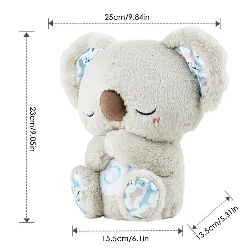Kawaii Koala Soothing Musical Plush Toy Baby Sleeping Companion Sound and Light Doll Breathing Motion Koala Bear Toys Gifts