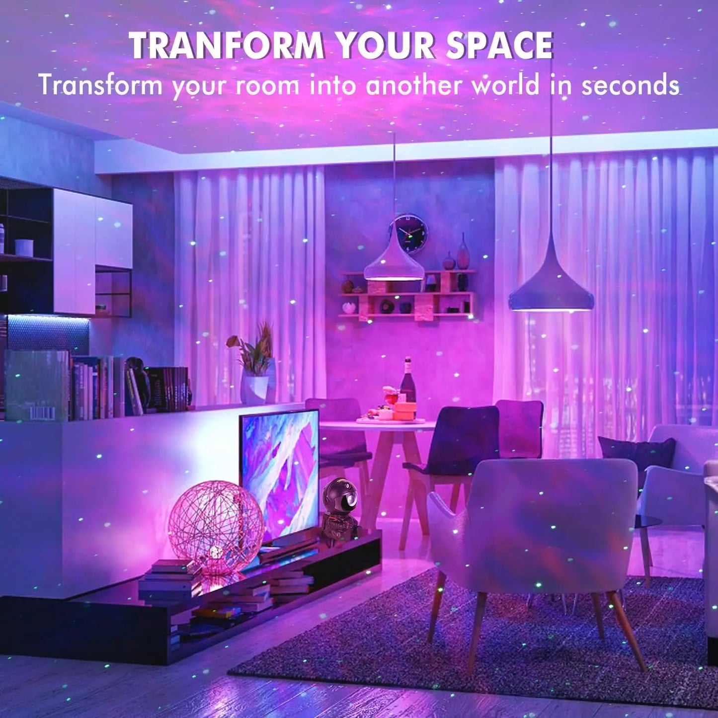 GAZE - Galaxy Light Projector Gift Kids Adults Astronaut Night Light Bedroom Room Star Ceiling Decoration Night Lamp