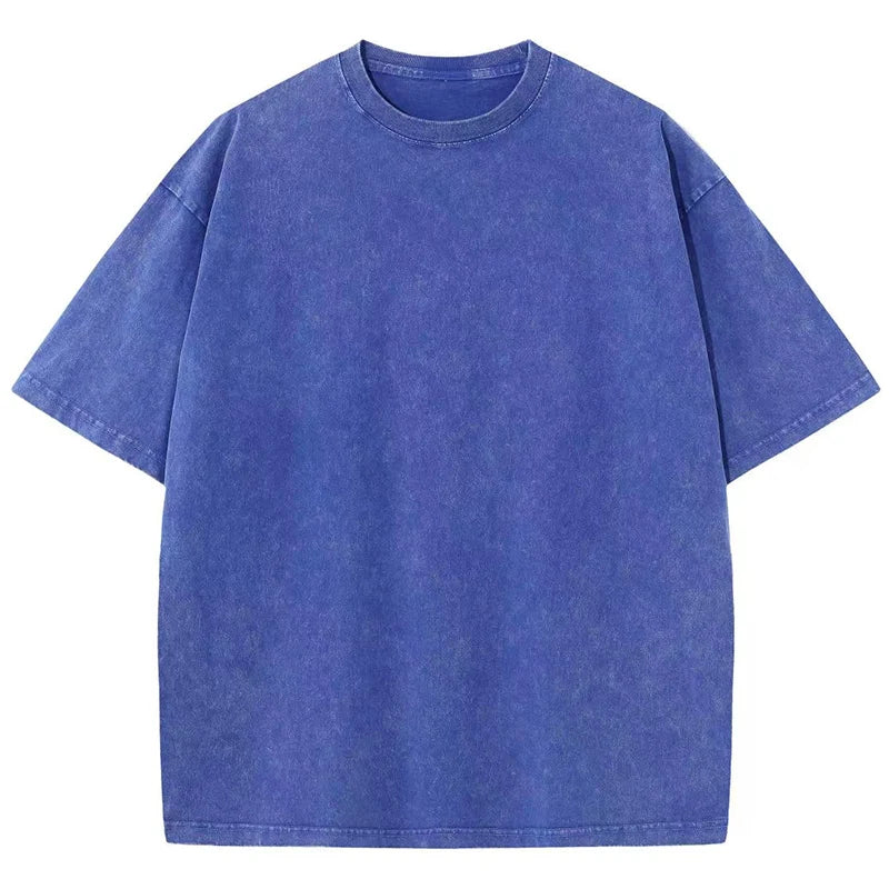 SW56™ Solid Color Short Sleeved T-Shirt Men Women Summer Street Trendy Washed Old Oversized Clothes
