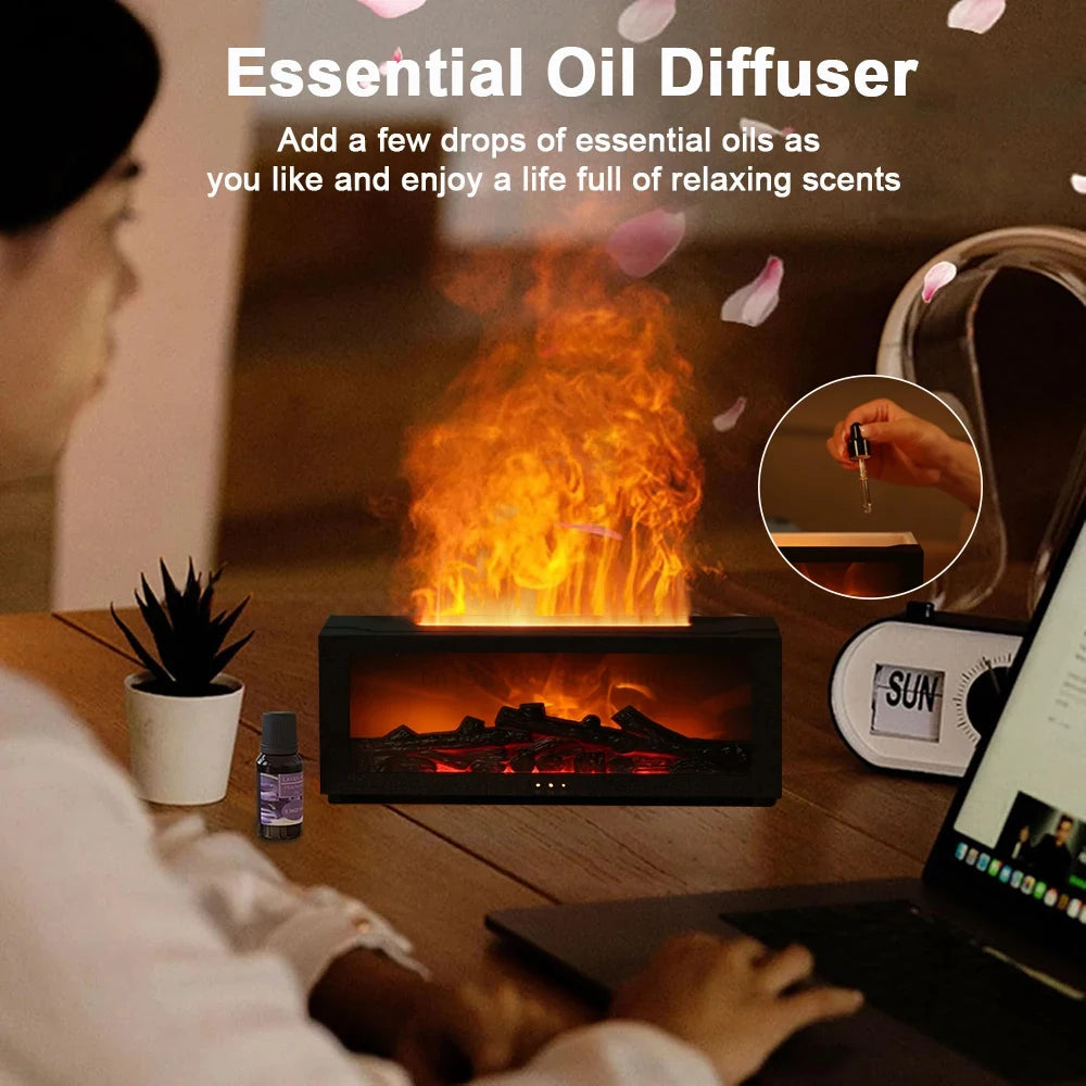 Air Humidifier Essential Oil Diffuser Flame Aroma Humidifier Fragrance Diffuser