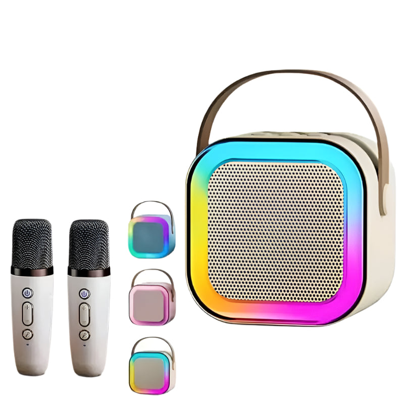 Bluetooth K12 Karaoke Machine Portable 5.3 PA Speaker System with 1-2 Wireless Microphones Home Family Singing Children'S Gifts
