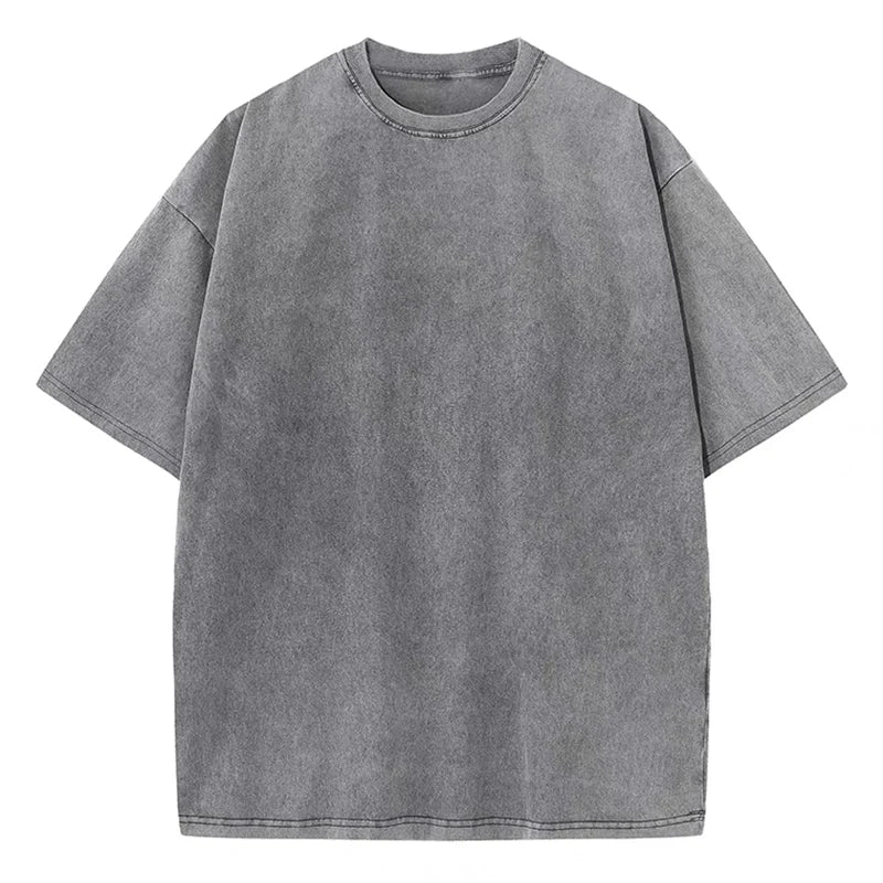 SW56™ Solid Color Short Sleeved T-Shirt Men Women Summer Street Trendy Washed Old Oversized Clothes