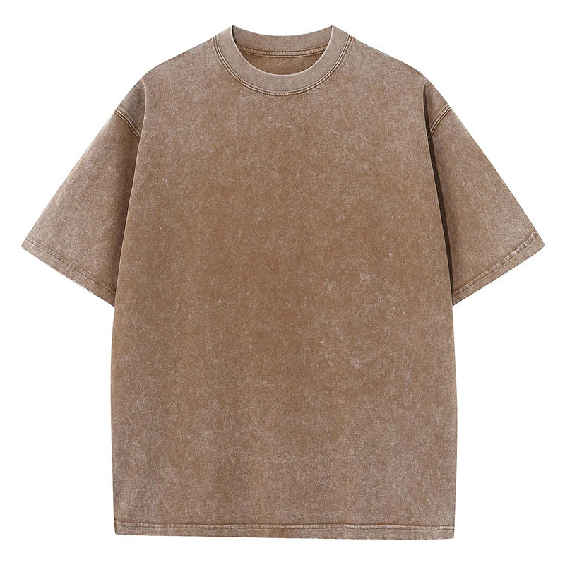SW56™ Solid Color Short Sleeved T-Shirt Men Women Summer Street Trendy Washed Old Oversized Clothes