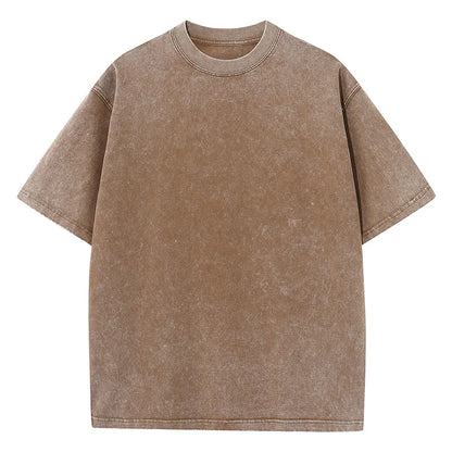 SW56™ Solid Color Short Sleeved T-Shirt Men Women Summer Street Trendy Washed Old Oversized Clothes