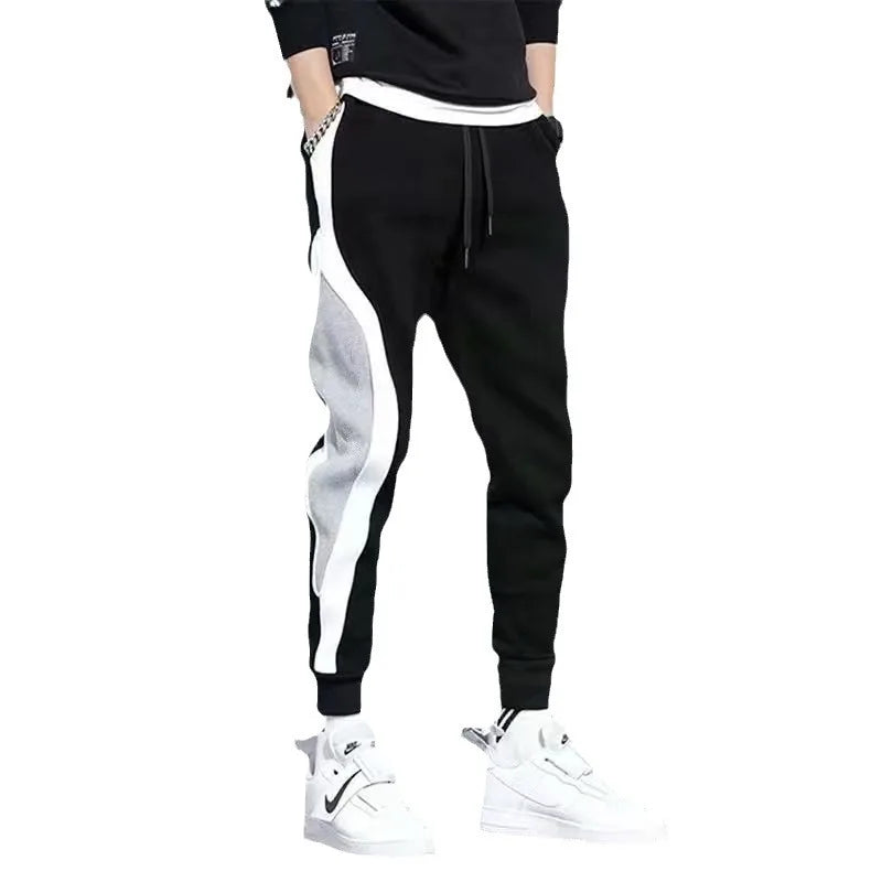 CHILLSTRIDE- Casual Joggers Mens Patchwork Sports Elastic  Breathable  Trousers