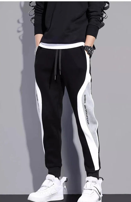 CHILLSTRIDE- Casual Joggers Mens Patchwork Sports Elastic  Breathable  Trousers
