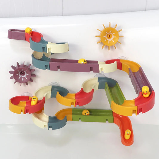 CJBO® Ducky Baby Bath Toys Wall Bathtub Slide Wind-Up Duck Slide 