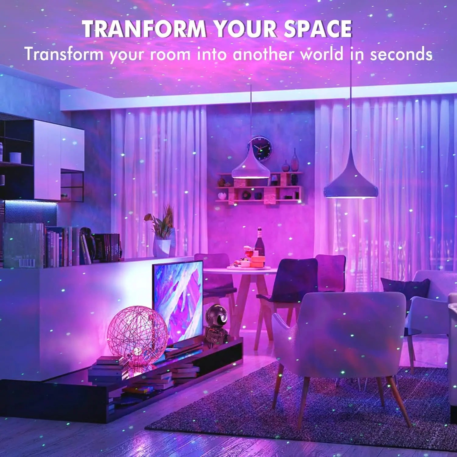 GAZE - Galaxy Light Projector Gift Kids Adults Astronaut Night Light Bedroom Room Star Ceiling Decoration Night Lamp