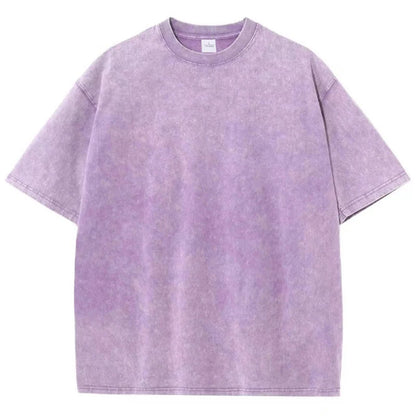 SW56™ Solid Color Short Sleeved T-Shirt Men Women Summer Street Trendy Washed Old Oversized Clothes
