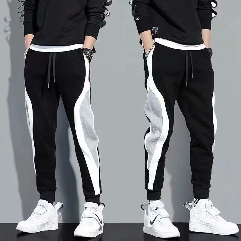 CHILLSTRIDE- Casual Joggers Mens Patchwork Sports Elastic  Breathable  Trousers