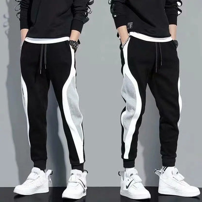 CHILLSTRIDE- Casual Joggers Mens Patchwork Sports Elastic  Breathable  Trousers