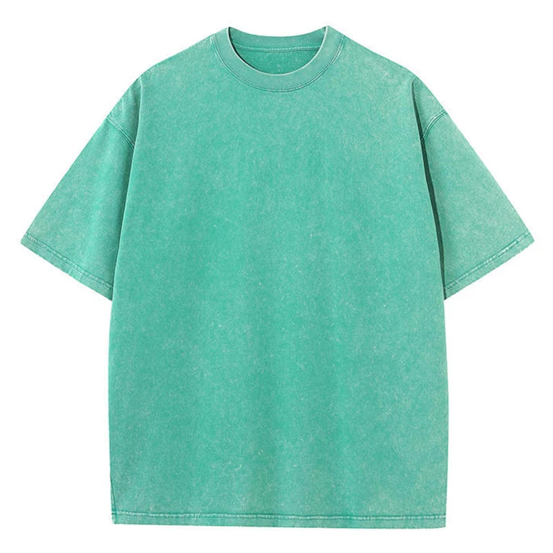 SW56™ Solid Color Short Sleeved T-Shirt Men Women Summer Street Trendy Washed Old Oversized Clothes