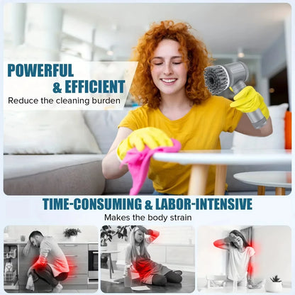 Electric Cleaning Brush Home Appliances Wireless Electric Floor Scrubber Replaceable Brush Head Home Bathroom