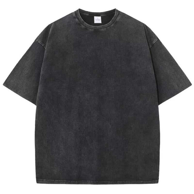 SW56™ Solid Color Short Sleeved T-Shirt Men Women Summer Street Trendy Washed Old Oversized Clothes