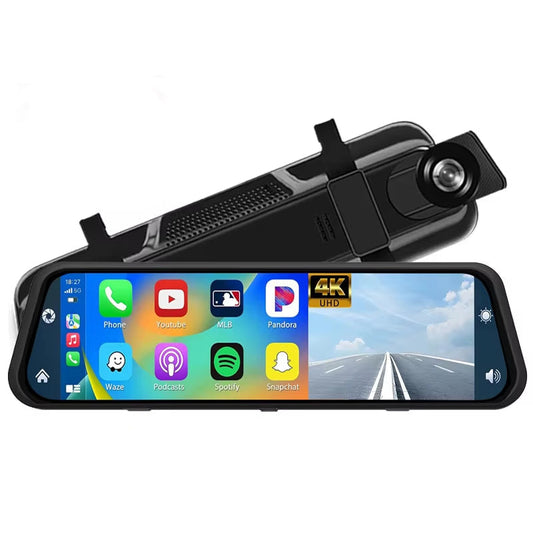 10" Dash Cam 4K 3840*2160P Car Dvr Carplay Android Auto GPS 5G WIFI AUX Stream Rearview Mirror Dashcam Camera Drive Recorder FM